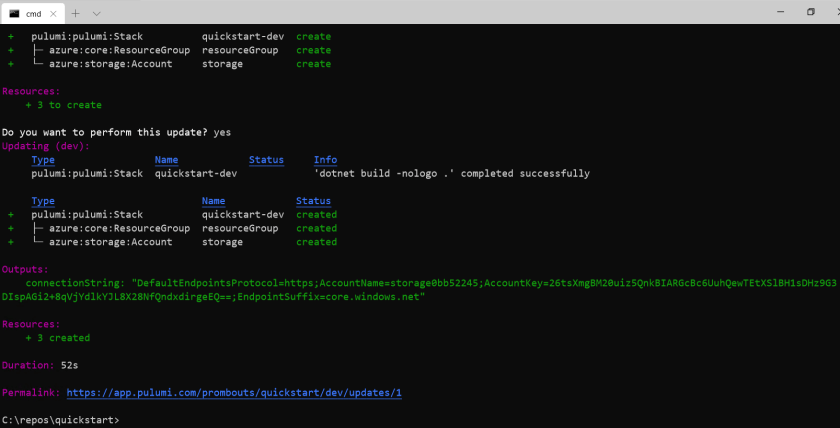 Pulumi_2_deploymentcreated